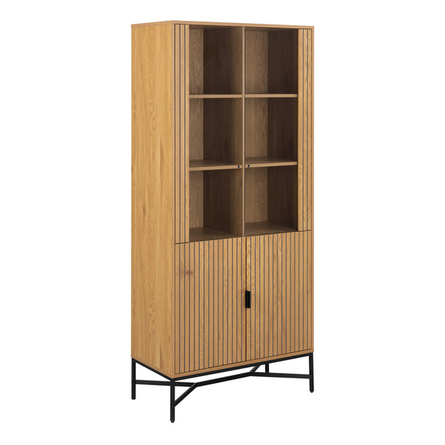 Jaipur Display Cabinet With 4 doors and 6 Shelves in Wild Oak