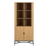 Jaipur Display Cabinet With 4 doors and 6 Shelves in Wild Oak
