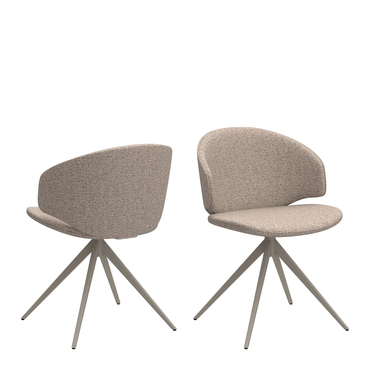 Soli Round Dining Table in Oak/Grey 120x75cm includes 4 Ella Swivel Beige Dining Chair
