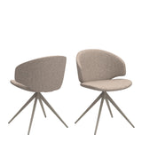 Soli Round Dining Table in Oak/Grey 120x75cm includes 4 Ella Swivel Beige Dining Chair