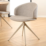Soli Round Dining Table in Oak/Grey 120x75cm includes 4 Ella Swivel Beige Dining Chair