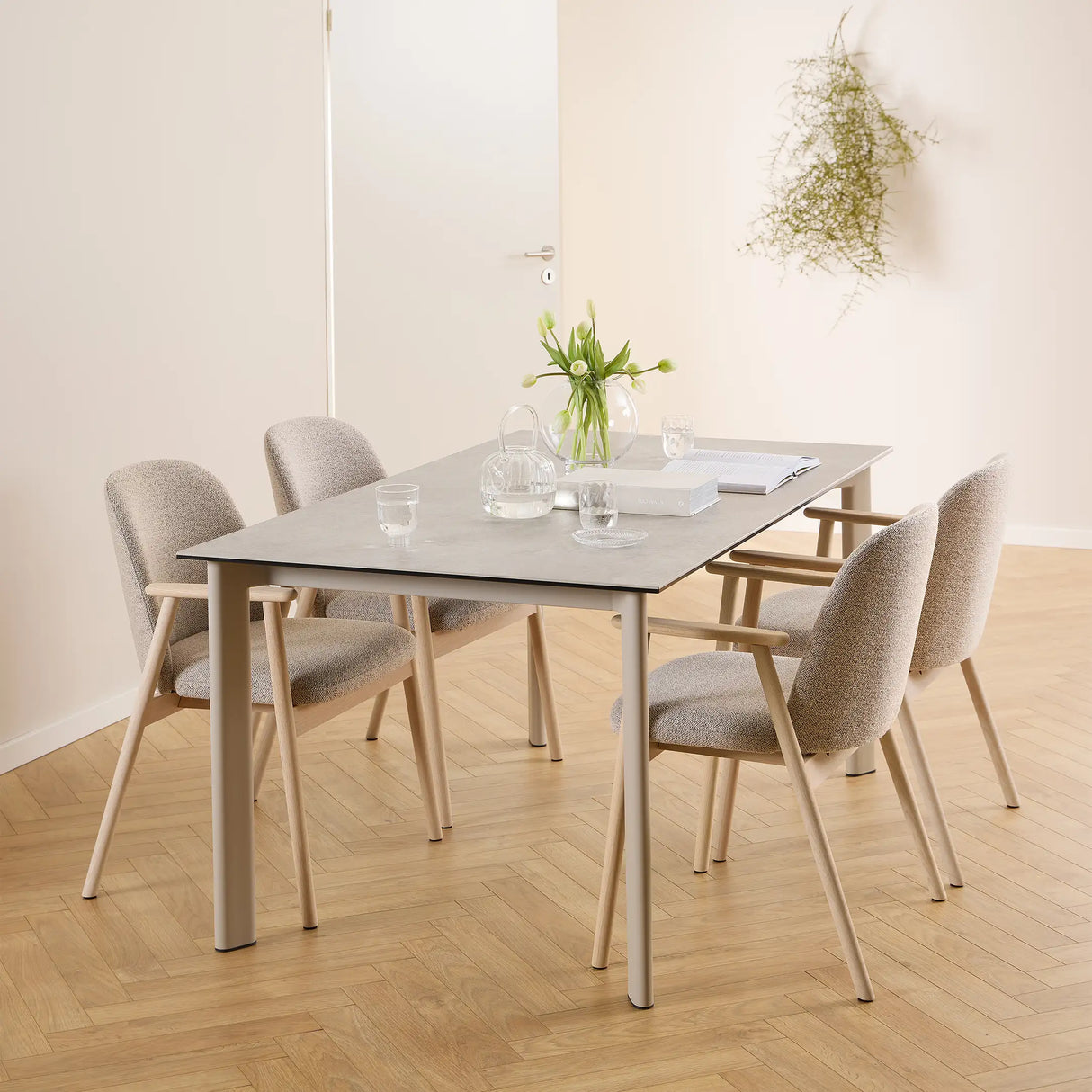 Palermo Ceramic Dining Table in Grey 160x75cm