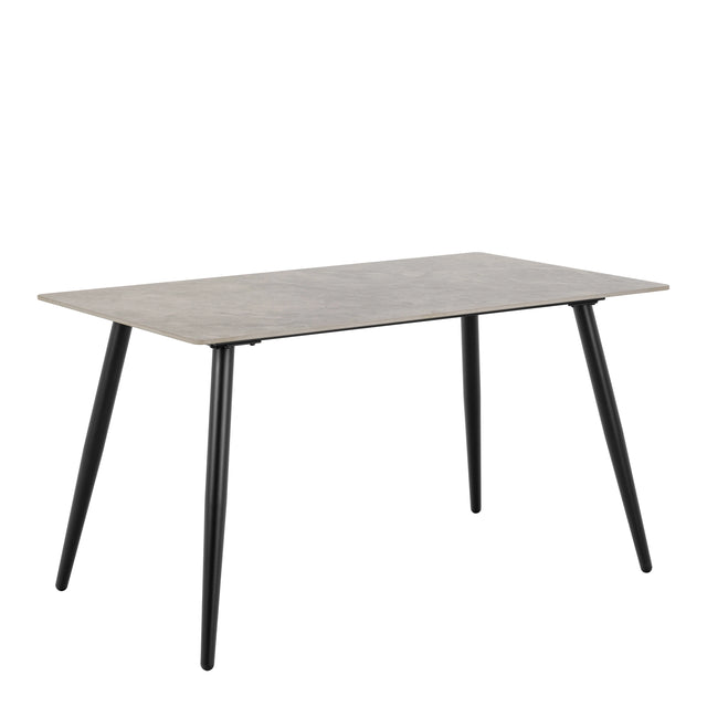 Wicklow Rectangular Dining Table in Grey/Black 140x75cm