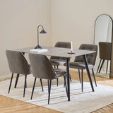 Wicklow Rectangular Dining Table in Grey/Black 140x75cm