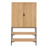 Jaipur Cabinet 2 Doors 3 Shelves With Oak Lamella Front