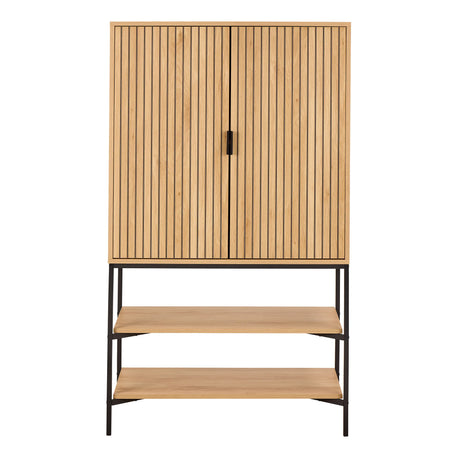 Jaipur Cabinet 2 Doors 3 Shelves With Oak Lamella Front