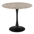 Malta Ceramic Round Dining Table Brown/Black 90x75cm