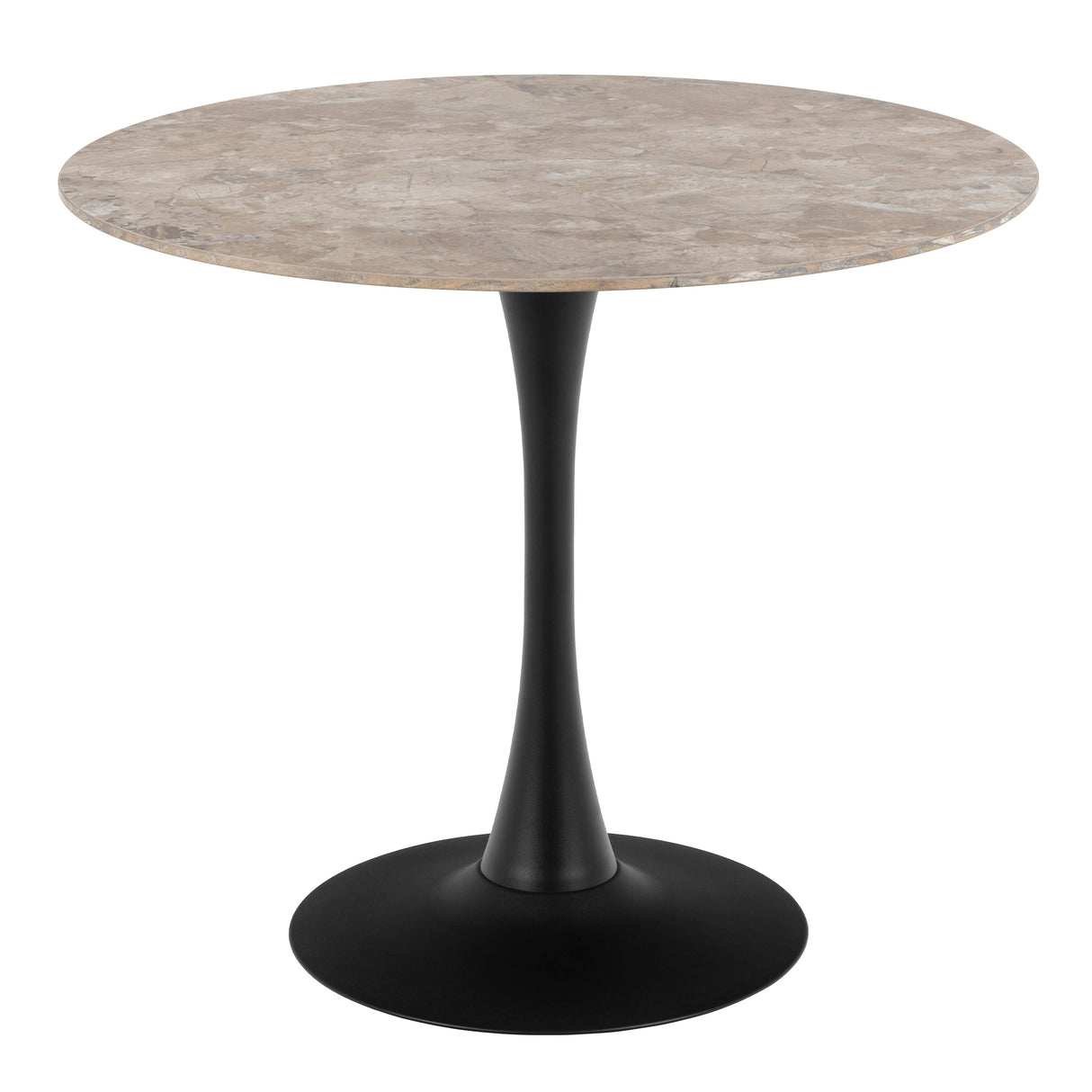 Malta Ceramic Round Dining Table Brown/Black 90x75cm
