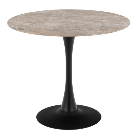 Malta Ceramic Round Dining Table Brown/Black 90x75cm