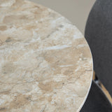 Malta Ceramic Round Dining Table Brown/Black 90x75cm