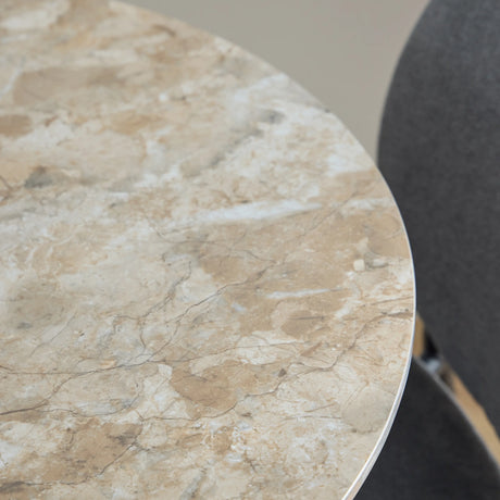 Malta Ceramic Round Dining Table Brown/Black 90x75cm