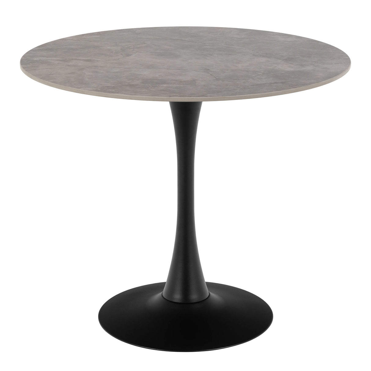 Malta Ceramic Round Dining Table Grey/Black 90x75cm