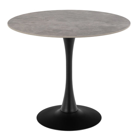 Malta Ceramic Round Dining Table Grey/Black 90x75cm