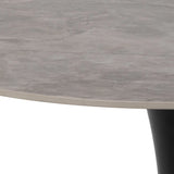 Malta Ceramic Round Dining Table Grey/Black 90x75cm