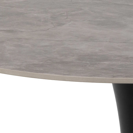 Malta Ceramic Round Dining Table Grey/Black 90x75cm
