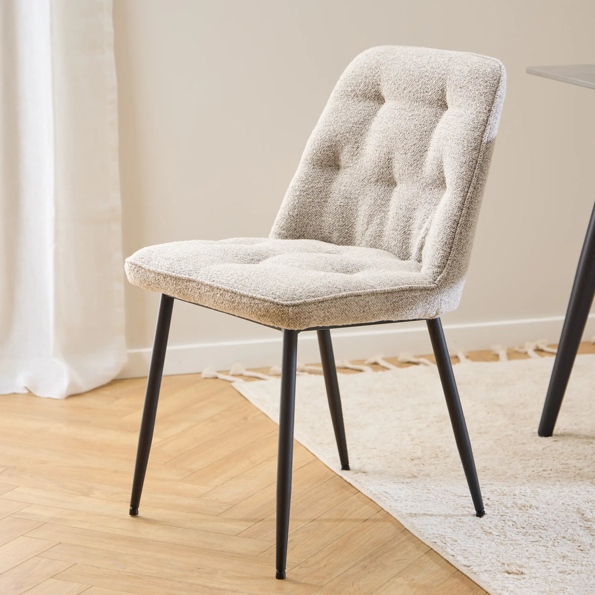 Wicklow Ceramic Dining Table Brown/Black 140x75cm includes 4 Brooke Dining Chair in Monza Beige