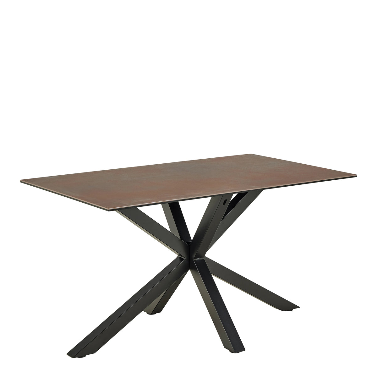 Heaven Dining Table includes Ceramic Rusty Brown Top 135cm includes 4 Dean Beige Swivel Dining Chair