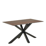 Heaven Dining Table includes Ceramic Rusty Brown Top 135cm includes 4 Dean Beige Swivel Dining Chair