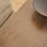 Heaven Dining Table includes Ceramic Rusty Brown Top 135cm includes 4 Dean Beige Swivel Dining Chair