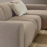 Midfield Right Hand Facing 2 Seater Chaise Longue in Boucle Beige Fabric