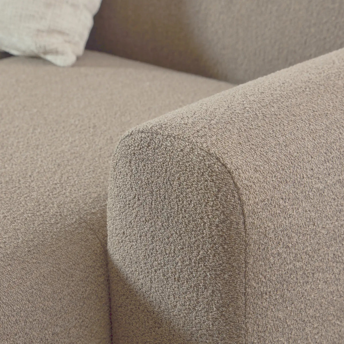 Midfield Right Hand Facing 2 Seater Chaise Longue in Boucle Beige Fabric