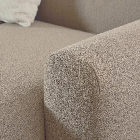 Midfield Right Hand Facing 2 Seater Chaise Longue in Boucle Beige Fabric