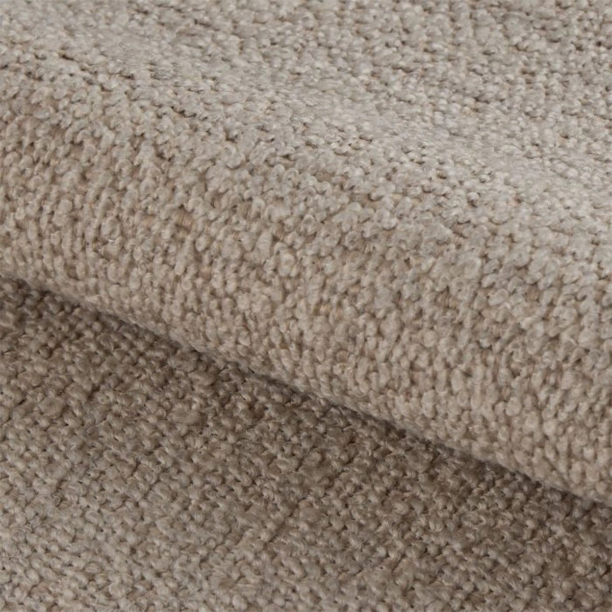 Midfield Left Hand Facing 2 Seater Chaise Longue in Boucle Beige Fabric