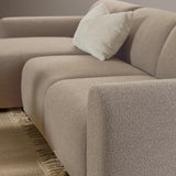Midfield Left Hand Facing 2 Seater Chaise Longue in Boucle Beige Fabric