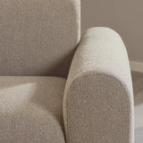 Midfield Left Hand Facing 2 Seater Chaise Longue in Boucle Beige Fabric