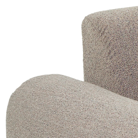 Midfield Left Hand Facing 2 Seater Chaise Longue in Boucle Beige Fabric