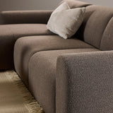 Midfield Left Hand Facing 2 Seater Chaise Longue in Boucle Taupe Fabric