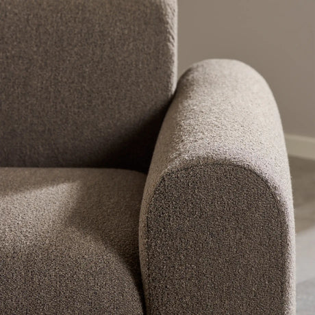 Midfield Left Hand Facing 2 Seater Chaise Longue in Boucle Taupe Fabric