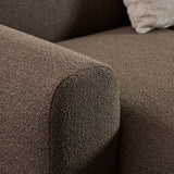 Midfield Left Hand Facing 2 Seater Chaise Longue in Boucle Taupe Fabric