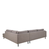 Omaha Right Hand Facing Corner Sofa in Light Grey Brown Fabric