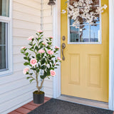 36 Inch Artificial Camellia Tree with Blooming Flower 1 Pack-Pink