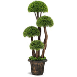 3 Feet Decorative Artificial Cedar Topiary Tree with Rattan Trunk