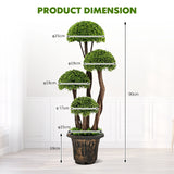 3 Feet Decorative Artificial Cedar Topiary Tree with Rattan Trunk