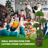 3 Feet Decorative Artificial Cedar Topiary Tree with Rattan Trunk