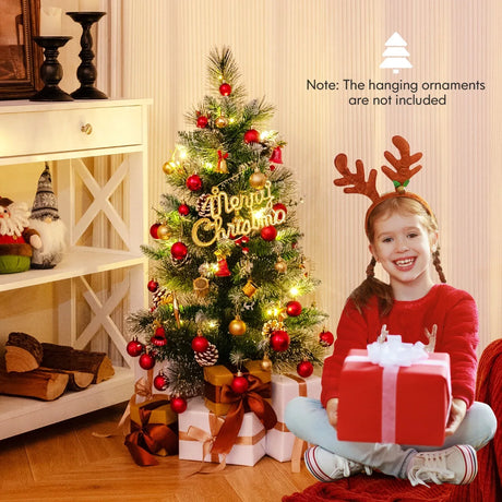 3 FT Battery-Operated Tabletop Holiday Decoration with 81 PVC and Pine Needles