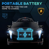 HOMCOM Lamborghini Veneno Licensed Electric Ride-On Car, with Remote, Music, Horn - Black