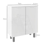 HOMCOM Five-Shelf Shoe Storage Cupboard - White