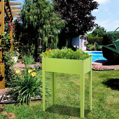 Metal Garden Bed with 2 Bottom Drainage Holes for Planter