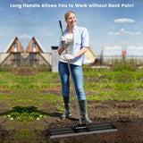 36 x 10 Inch Lawn Leveling Rake with Ergonomic Handle-Black