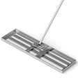 36 x 10 Inch Lawn Leveling Rake with Ergonomic Handle-Silver