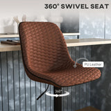 HOMCOM Set of Two Faux Leather Bar Stools - Brown