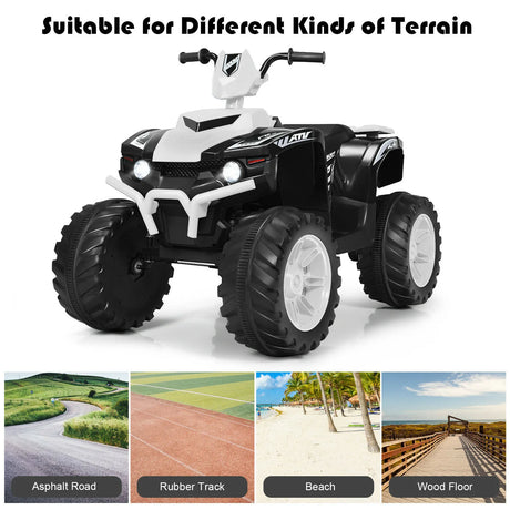 12v Electric Kids Ride On ATV / Quad Bike-White
