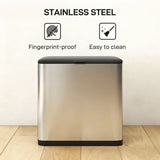 HOMCOM 8L Hanging Kitchen Bin, Rubbish bin with Lid and Removable Inner Bucket for Under Cabinet Door, Under Sink, Office
