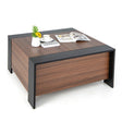 36.5 Inch Coffee Table with Sliding Top and Hidden Compartment-Rustic Brown