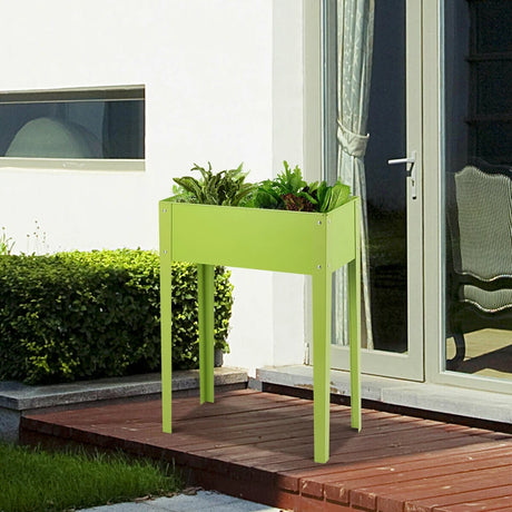 Metal Garden Bed with 2 Bottom Drainage Holes for Planter
