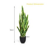 35.5 Inch Indoor-Outdoor Decoration Fake Artificial Snake Plant